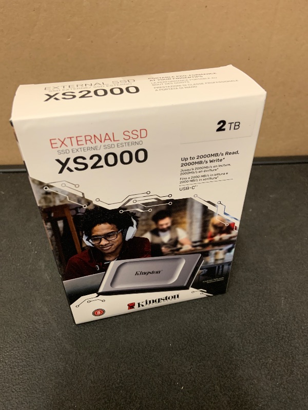 Photo 1 of Kingston XS2000 2TB High Performance Portable SSD with USB-C | Pocket-sized | USB 3.2 Gen 2x2 | External Solid State Drive | Up to 2000MB/s | SXS2000/2000G