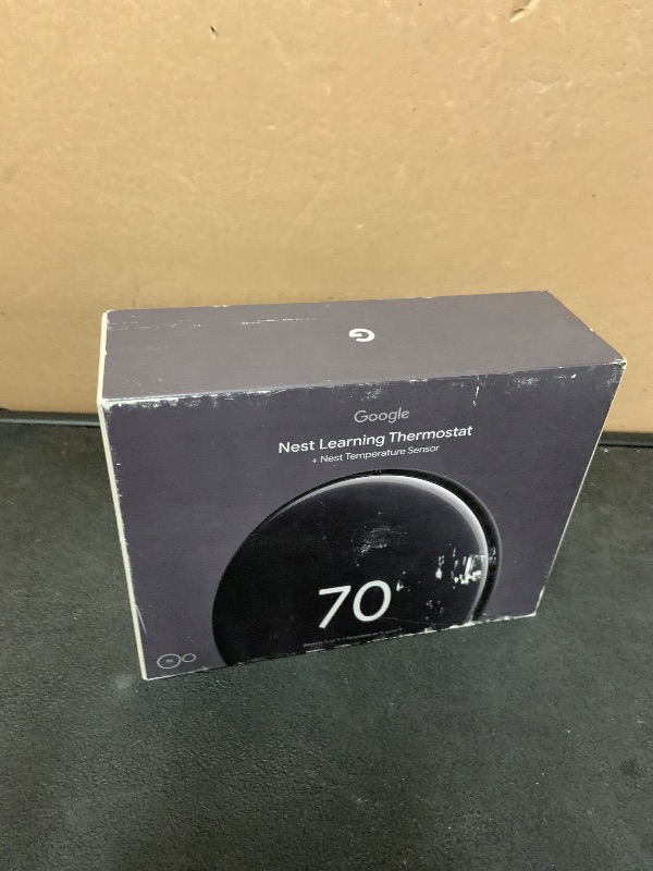 Photo 1 of Google Nest Learning Thermostat (4th gen) + Nest Temperature Sensor (2nd gen) - Obsidian