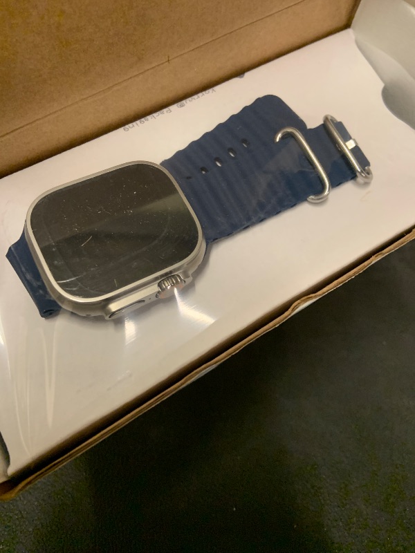 Photo 1 of Apple Watch Ultra 2 [GPS + Cellular, 49mm] - Titanium Case with Blue Ocean Band, One Size (Renewed)