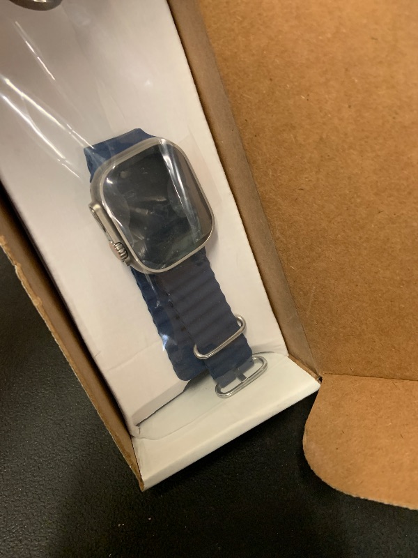Photo 1 of Apple Watch Ultra 2 [GPS + Cellular, 49mm] - Titanium Case with Blue Ocean Band, One Size (Renewed)