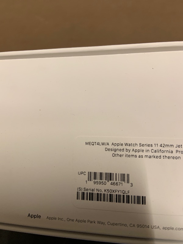 Photo 1 of Apple Watch Series 11 [GPS 42mm] Smartwatch with Jet Black Aluminum Case with Black Sport Band - S/M. Sleep Score, Fitness Tracker, Health Monitoring, Always-On Display, Water Resistant