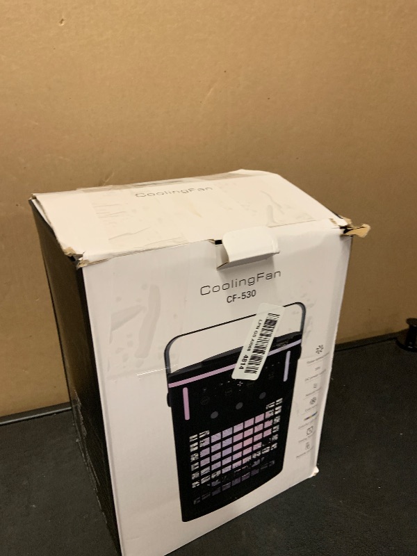 Photo 1 of Portable Air Conditioners, Mini Air Conditioner Portable with Remote, 3 Speeds & 3 Mist, 2-8H Timer & 7 Light Evaporative Air Cooler, Personal Cooling Air Conditioner Fan for Bedroom Office Desk