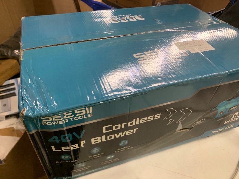 Photo 1 of SEESII 40V Leaf Blower Cordless, 650CFM Brushless Motor Battery Powered Leaf Blower with 2 x 5.2Ah Batteries & 2 Chargers, Turbo Mode & 3 Speeds Control Electric Blower for Lawn Care/Light Snow/Debris