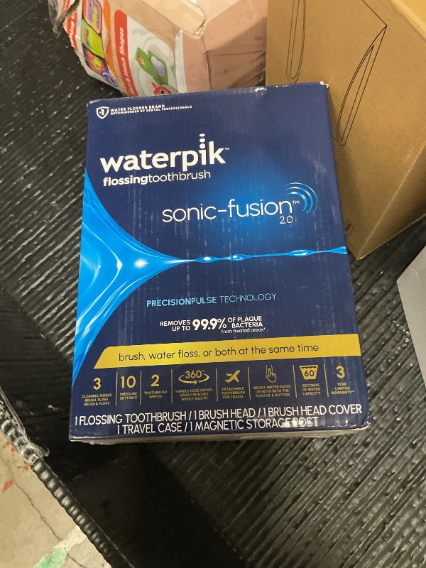 Photo 1 of Waterpik Sonic-Fusion 2.0 Professional Flossing Electric Toothbrush with Water Flosser Combo Two In One, For Daily Gum Care and Cleaning Teeth, Braces, Implants, White SF-04CD010-1, Packaging May Vary