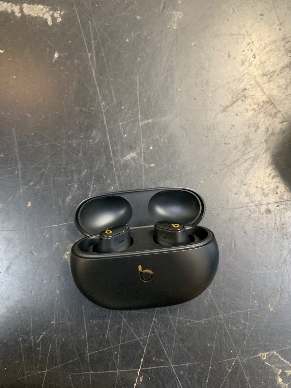 Photo 1 of **USED** Beats Studio Buds + | True Wireless Noise Cancelling Earbuds, Enhanced Apple & Android Compatibility, Built-in Microphone, Sweat Resistant Bluetooth Headphones, Spatial Audio - Black/Gold