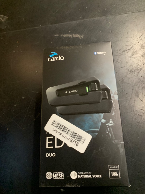 Photo 1 of Cardo PACKTALK Edge Motorcycle Bluetooth Communication System Headset Intercom - Dual Pack