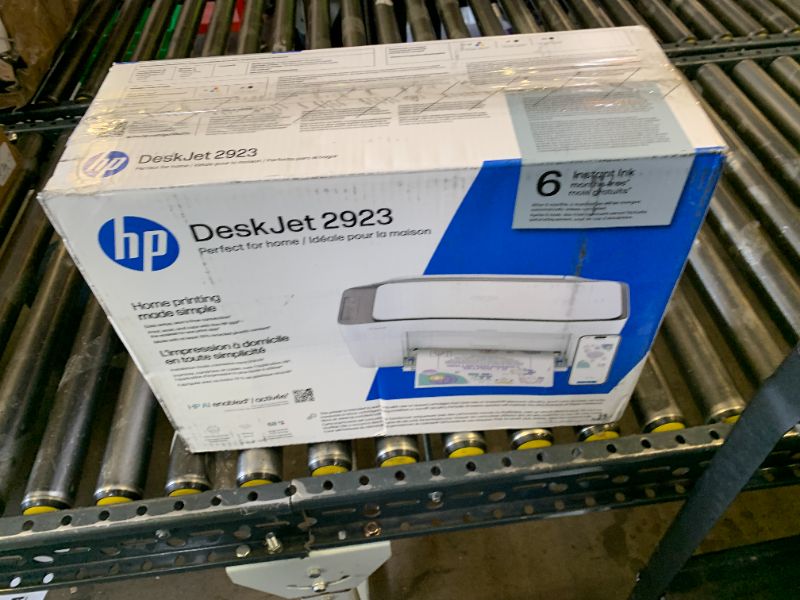 Photo 1 of HP DeskJet 2923 Wireless All-in-One Color Inkjet Printer, Scanner, Copier, 6 Month Trial of Instant Ink Included, AI-Capable (B18JWA)