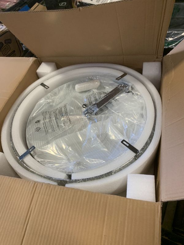 Photo 1 of YYJLX 6 Light Modern Large Round Crystal Chandelier Chrome Semi Flush Mount Ceiling Light Fixtures E26 Ceiling Lamp for Dining Room Living Room Laundry Room Foyer Kitchen Balcony Bedroom(Silver).