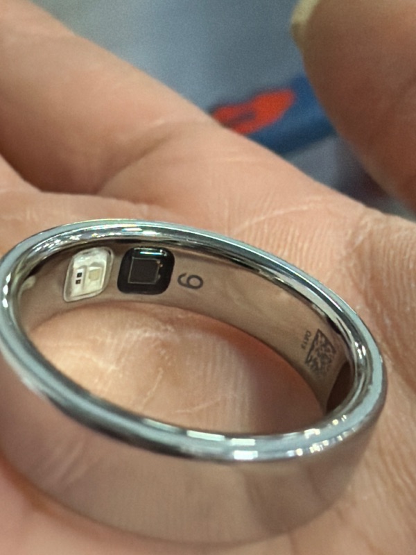 Photo 1 of OURA Ring 5 Smart Ring - Silver - Size 9 - Fitness & Sleep Tracker