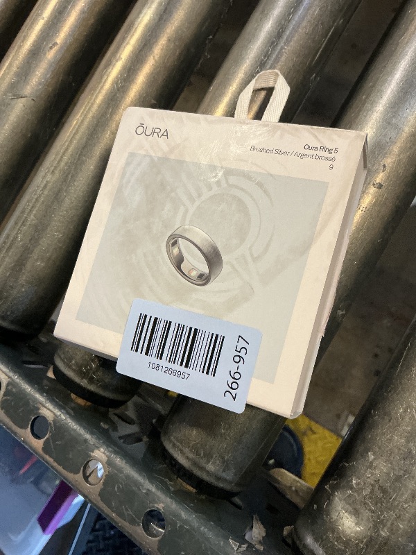 Photo 1 of OURA Ring 5 Smart Ring - Brushed Silver - Size 9 - Fitness & Sleep Tracker