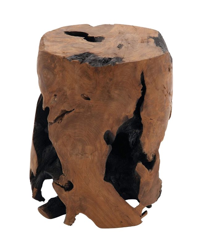 Photo 1 of Deco 79 Teak Wood Live Edge Stump Accent Table - 14" x 14" x 18"