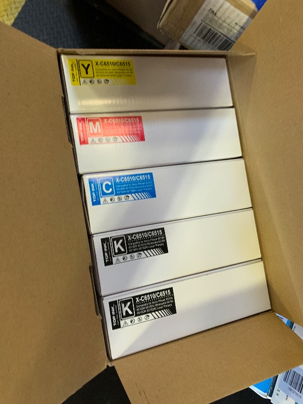 Photo 1 of 5 Pack Phaser 6510 WorkCentre 6515 Compatible Toner Cartridge 4-Color Set 106R03476 106R03473 106R03474 106R03475 Replacement for Xerox Phaser 6510/Workcentre 6515 Printer