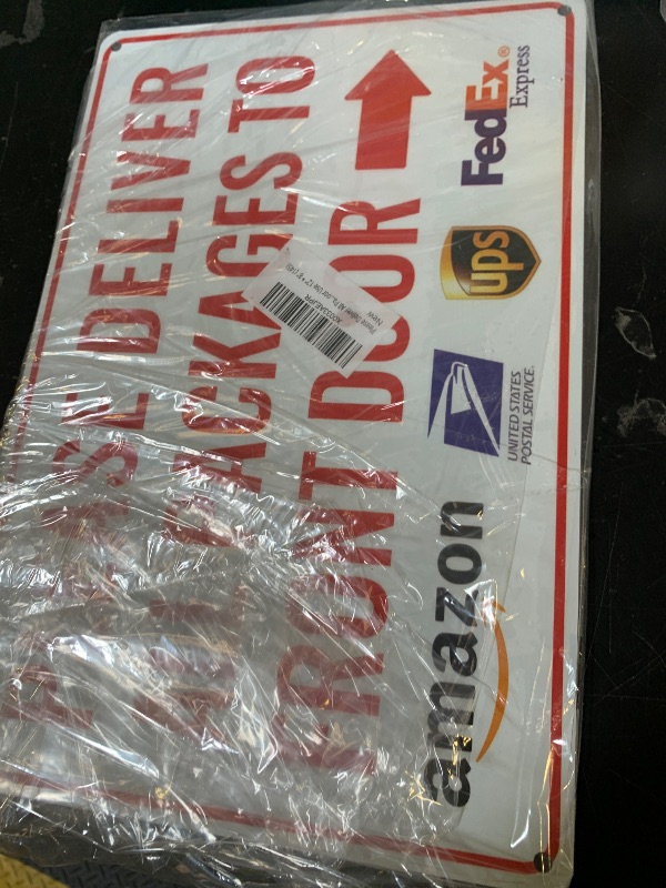 Photo 1 of Please Deliver All Packages to Front Door Right Arrow - Bestylez Delivery Sign for Outdoor Use 12" * 8" (145)