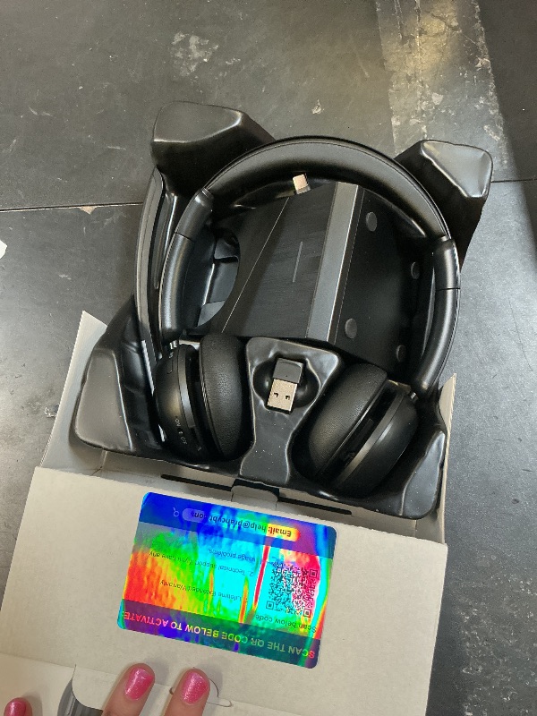Photo 1 of PrancyBt Upgraded Wireless Headset with Mic for Work, Bluetooth Headset with Noise Canceling Microphone with Dongle, Charging Base & Mic Mute, Wireless Headphones for Work from Home/PC/Computer