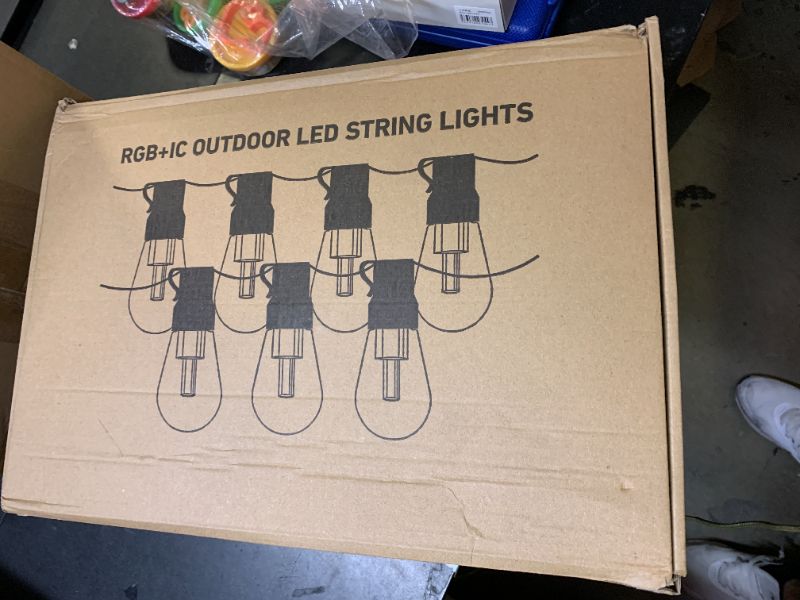 Photo 1 of 300FT RGB+IC Outdoor String Lights, Dimmable Shatterproof LED Bulbs, IP67 Waterproof DreamColor Chasing Lights, Multicolor Dynamic Lighting for Patio Balcony Garden & Outdoor Living Area Decoration