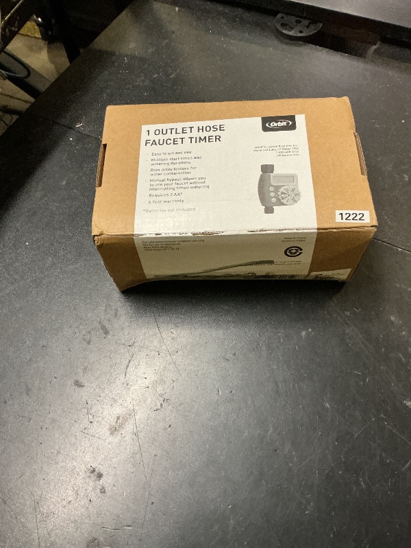 Photo 1 of Orbit Programmable Digital Hose Watering Timer - 1 Outlet - Battery Powered - with LCD Screen - Built-in Rain Delay - Water-Resistant - 62061