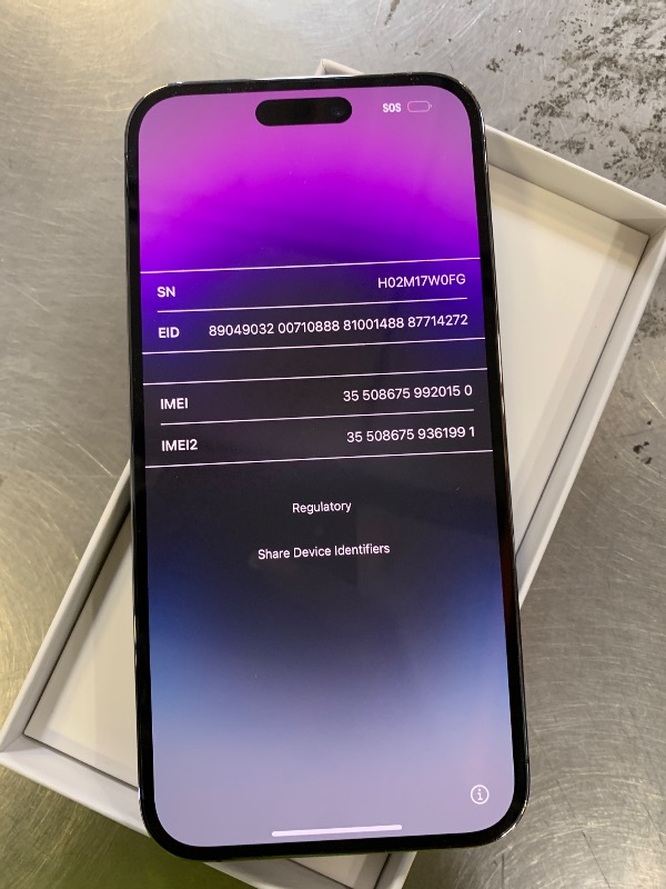 Photo 1 of Apple iPhone 14 Pro Max, 128GB, Deep Purple - Unlocked (Renewed)