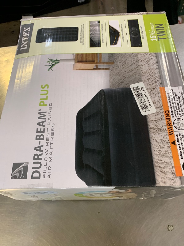 Photo 1 of Intex Raised Airbed Mattress with Built-in Pump, Dura-Beam Plus Pillow, Twin - Portable Inflatable Luxury Blow-Up Bed for Adults, Camping, Guests