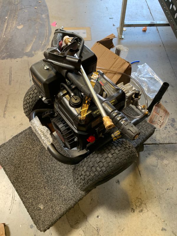 Photo 1 of SIMPSON Cleaning PS3228 PowerShot 3300 PSI Gas Pressure Washer, 2.5 GPM, Honda GX200 Engine, Includes Spray Gun and Extension Wand, 5 QC Nozzle Tips, 5/16-inch x 25-foot MorFlex Hose, 49-State