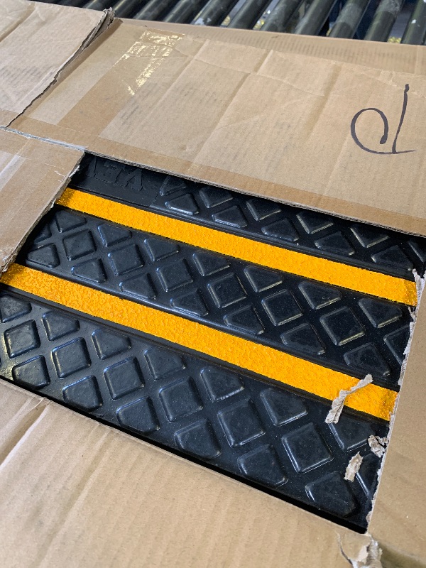 Photo 1 of VEVOR Car Driveway Rubber Curb Ramp, 2 Pack 48.8-inch-Long Heavy Duty Low Profile Slope Ramps, 2.6’’ Rise, 33069 lbs Load Capacity, Reflective Safety Strips, for Vehicles, RVs, and Wheelchairs