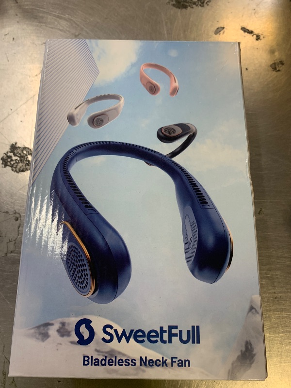 Photo 1 of SWEETFULL Portable Neck Fan: 5200mAh Bladeless Personal Fan | 4 Speeds, 20H Max Runtime, No Hair Twist Quiet Wearable Fan for Travel | Birthday Gifts for Men Women Mom Dad