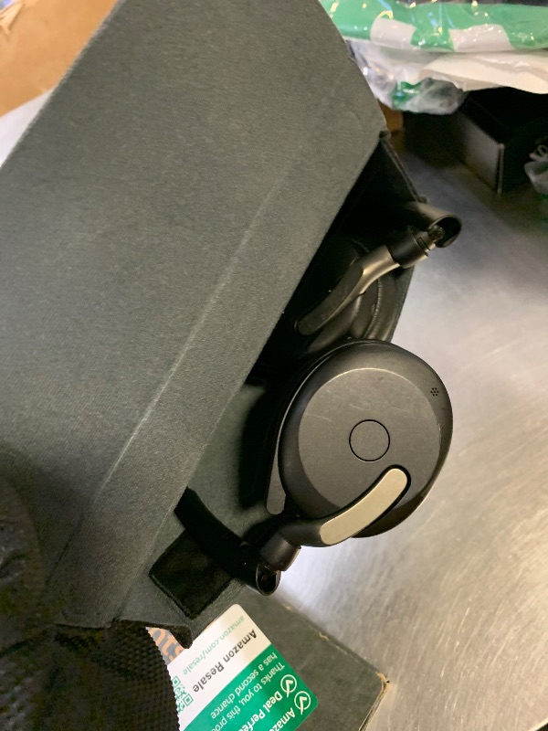 Photo 1 of Jabra Evolve2 65 Flex Stereo Headset with Bluetooth, Wireless Charging Pad - Noise-Cancelling ClearVoice Technology & Hybrid Active Noise Cancellation - Works with Leading UC Platforms - Black
