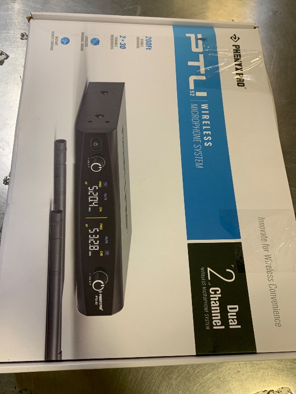 Photo 1 of Phenyx Pro Dual UHF Tunable Frequency Wireless Microphone System PTU-52-2H