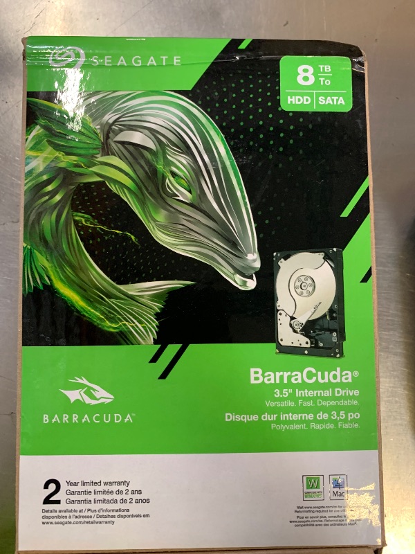 Photo 1 of Seagate 8TB BarraCuda Internal Hard Drive | SATA 6 Gb/s (ST8000DM004)