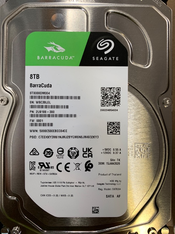 Photo 1 of Seagate 8TB BarraCuda Internal Hard Drive