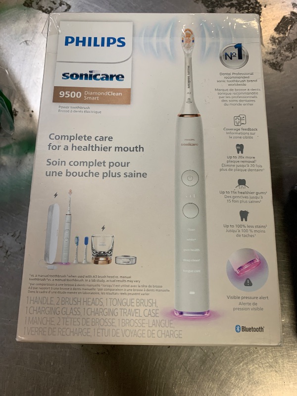 Photo 1 of Philips Sonicare DiamondClean 9500 Electric Toothbrush 3 Brush Heads, Rose