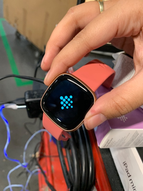 Photo 1 of ***LOCKED WILL NOT LINK TO DEVICE***Fitbit Versa 4 Fitness Smartwatch with Daily Readiness - 3-Month Google Health Premium Membership Included - GPS, 24/7 Heart Rate, 40+ Exercise Modes, Sleep Tracking - Pink Sand/Copper Rose