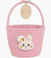 Photo 1 of ***STOCK PHOTO FOR REFERENCE ONLY*** JMHACHY Cute Themed Easter Basket - Large Empty Felt Basket with Handle, Personalized Name Tag Patch, Raffia, Perfect for Kids, Boys, Girls, Toddler in Easter Egg Hunts and Gifts, Spider-Web