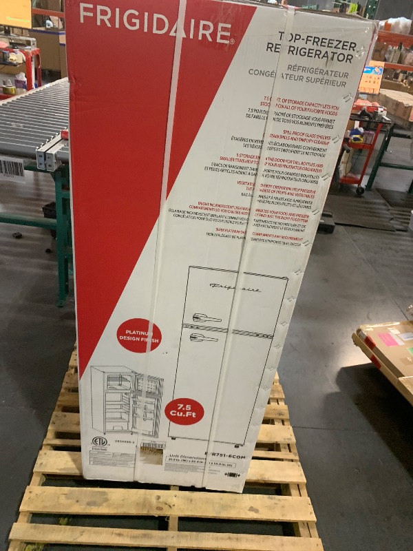 Photo 1 of ***FACTORY SEALED - OPENED FOR INSPECTION***Frigidaire, 2 Door Apartment Size Refrigerator/Freezer Combo, 7.5 cu ft, Platinum Series, Stainless, 23" D x 21.5" W x 55.5" H