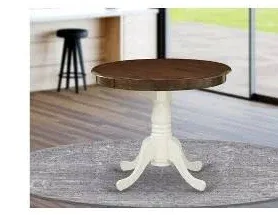 Photo 1 of ***STOCK PHOTO REFERENCE ***HomeStock Round Wood Dining Table - Sturdy Kitchen Table for Small Spaces Linen White/36-Inch Without Dropleaf