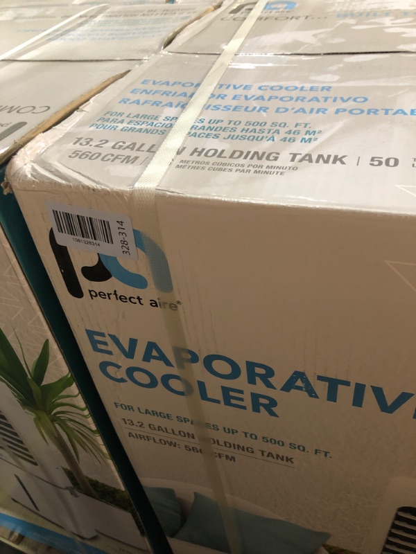 Photo 1 of ***FACTORY SEALED***Perfect Aire 560 CFM Portable Evaporative Cooler for Hot/Dry Climates, Indoor Fan Powered Swamp Cooler for Garage, Warehouse, Medium Rooms up to 500 square feet