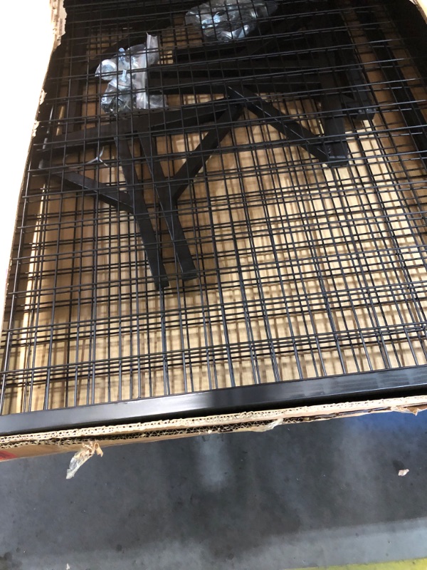Photo 1 of ***FACTORY SEALED - OPENED FOR INSPECTION*** NectaCol 2 Packs 3'x 6' Two-Double Gridwall Panel Display Racks with Sturdy T-Base, Black Grid Wall Panels Display Stand, Display Rack Craft Show, Art Display Stand