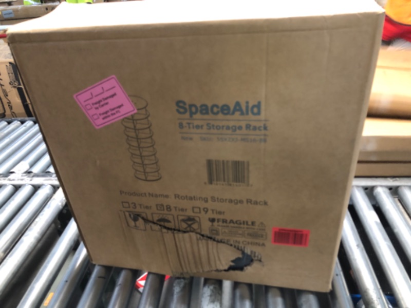 Photo 1 of ***FACTORY SEALED - OPENED FOR INSPECTION*** SpaceAid 9 Tier Rotating Shoe Rack Tower, Spinning Shoe Display Lazy Susan, Revolving 360 Shoe Rack Storage Round Carousel, Vertical Handbag Rotate Shoes Closet Organization (9-Tier Black)