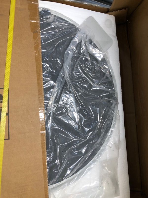Photo 1 of ***FACTORY SEALED - OPENED FOR INSPECTION*** California Umbrella 50 lbs. Round Concrete Weighted Powdercoated Steel Umbrella Base, White Frame