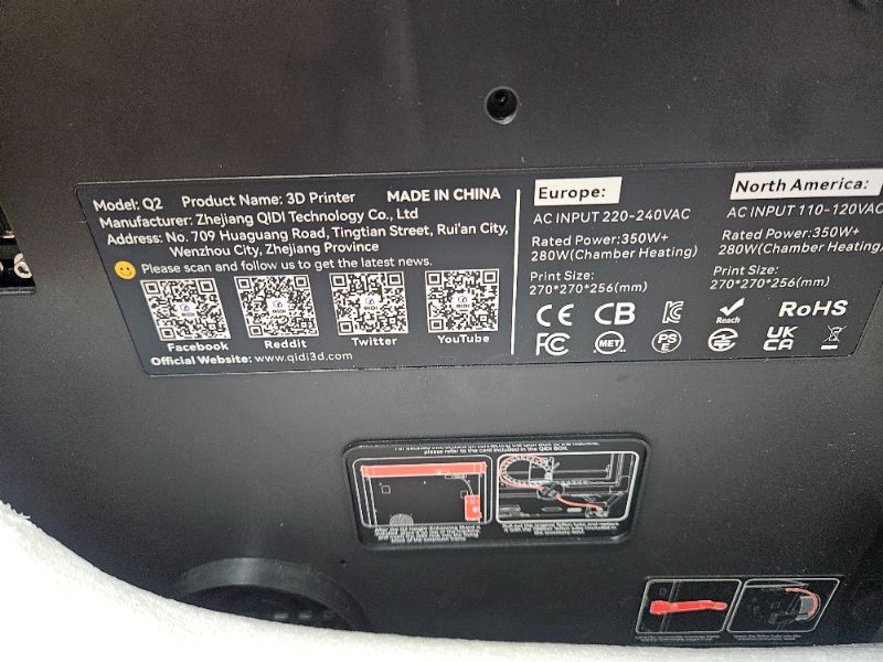 Photo 1 of *** For parts only does not power on ***MINOR DAMAGE ON DISPLAY***
QIDI Q2 3D Printer 2025 Upgrade, Enclosed FDM with 65? Heated Chamber, Ultra Air Filtration, 600mm/s High Speed, AI Camera, Full Auto Leveling, 270x270x256mm Build Volume, from Beginner to