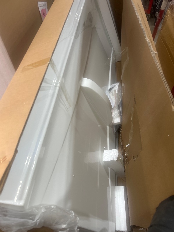 Photo 1 of ***STOCK PHOTO FOR REFERENCE ONLY***OVE Decors Breeze 34 in. Corner Shower Frosted Sliding Door, With Base and Walls in Chrome Finish
