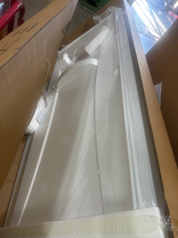 Photo 1 of ***STOCK PHOTO FOR REFERENCE ONLY***OVE Decors Breeze 34 in. Corner Shower Frosted Sliding Door, With Base and Walls in Chrome Finish