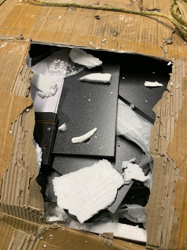 Photo 1 of **MISSING PARTS AND HARDWARE**
Vanity Desk With Mirror and LED Lights, 36-Inch Makeup Vanity Desk, Power Outlet, USB Ports, Stool, 3 Color Adjustable Light, Dressing Table With 4 Drawers, Storage Shelves for Bedroom, Women, Black