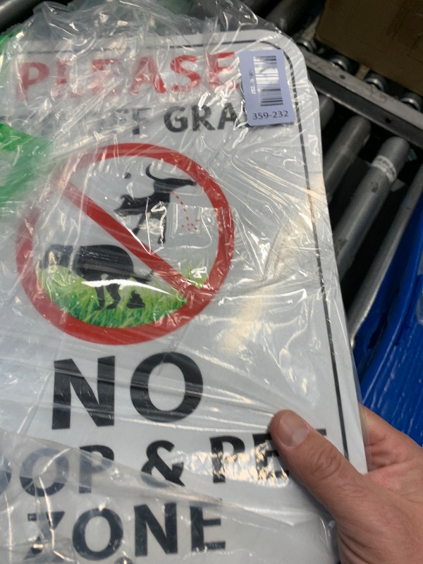 Photo 1 of (2 Pack) Large No Peeing and No Pooping Dog Sign for Yard/Lawn, With 36" Long Stake 14" x 10" Aluminum Alloy Sign, Please Be Respectful, Keep Off The Grass UV Protected & Waterproof, Outdoor Use