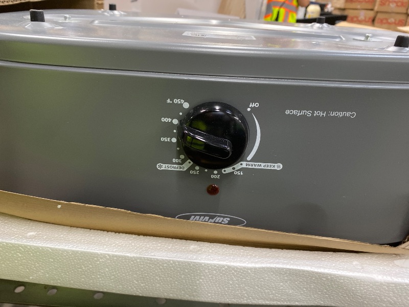 Photo 1 of ***PHOTO AND DESCRIPTION FOR REFERENCE ONLY***26 Quart Electric Roaster Oven with Visible & Self-Basting Lid, Large Turkey Roaster with Defrost Warm Function, Adjustable Temperature, Removable Pan Rack, Stainless Steel, Blue