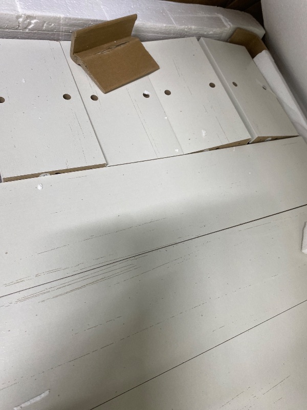 Photo 1 of **Missing pieces, broken parts, incomplete***Garvee Full Size Beige Corduroy Upholstered Platform Bed Frame With USB Charging Station Adjustable Storage Headboard Wooden Slats Support No Box Spring Needed Easy Assembly