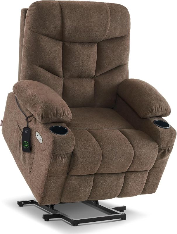 Photo 1 of **PARTIAL SET/1 OF 3 BOXES/2 ARMREST ONLY**** Power Lift Recliner Chair with Extended Footrest for Elderly People, Fabric 7287 (Brown, Medium)