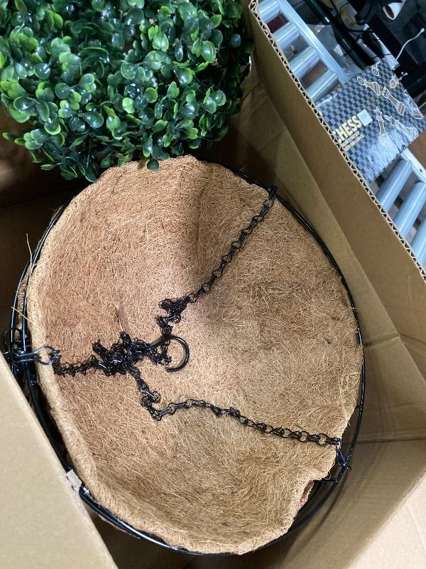 Photo 1 of **MISSING PARTS/BASKETS ONLY-NO FLOWERS***2 Set Artificial Outdoor Petunias Flowers with Hanging Baskets, 24 Pcs UV Resistant Faux Petunias Flowers with Hanging Planter for Front Door Porch Spring Outside Decor (2, RoseRed,RedViolet)