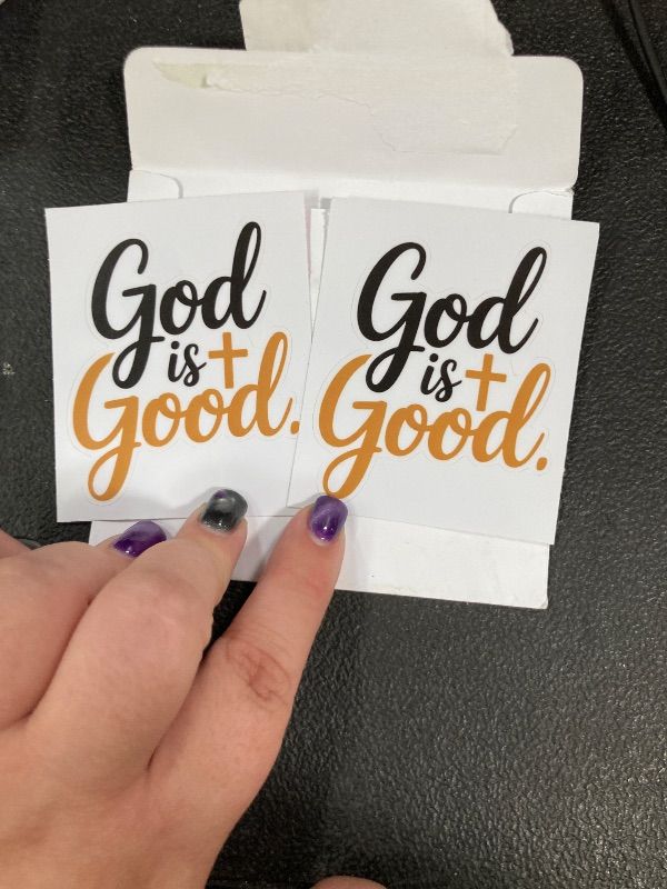 Photo 1 of (3Pcs) (3Pcs) God is Good Christian Faith Quote Sticker Bible Verse Religious Aesthetic Waterproof Vinyl Stickers for Laptop Tumbler Journal Phone Case Gifts for Believers Size 3" x 2.5"