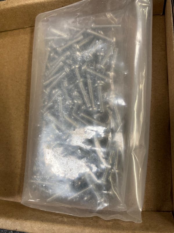 Photo 1 of #4-40 x 1/2" Pan Head Machine Screw, Phillips Drive, 304 Stainless Steel 18-8, Bright Finish, Fully Machine Thread, 100 Pcs