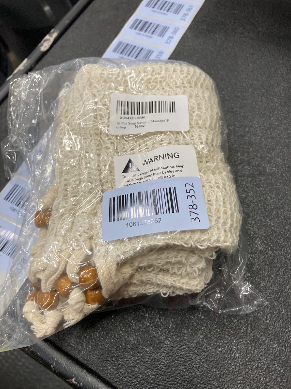 Photo 1 of 10 Pcs Soap Saver Bag Exfoliating Pouch Natural Sisal Soap Savers Mesh Bag with Drawstring Bar Wooden Bead?Foaming and Drying Holder for Bath and Shower?Massage?Peeling